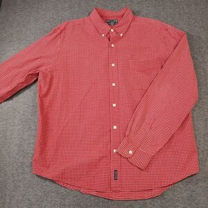 Abercrombie‎ & Fitch Button Down Shirt XL Long Sleeve Red Plaid 100% Cotton